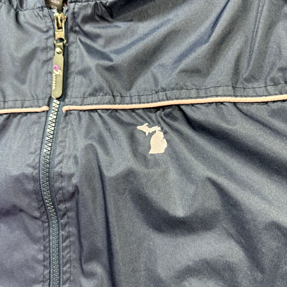 I5 Apparel Hooded Windbreaker Womens Large Blue Rain Outdoors Pockets Full‎ Zip - Picture 9 of 13